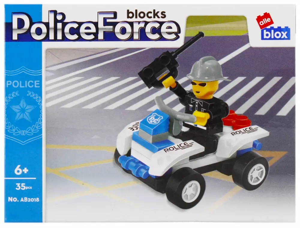 Klocki Konstrukcyjne 35 ElementÓw Policja Alleblox 492818 - Zabawki