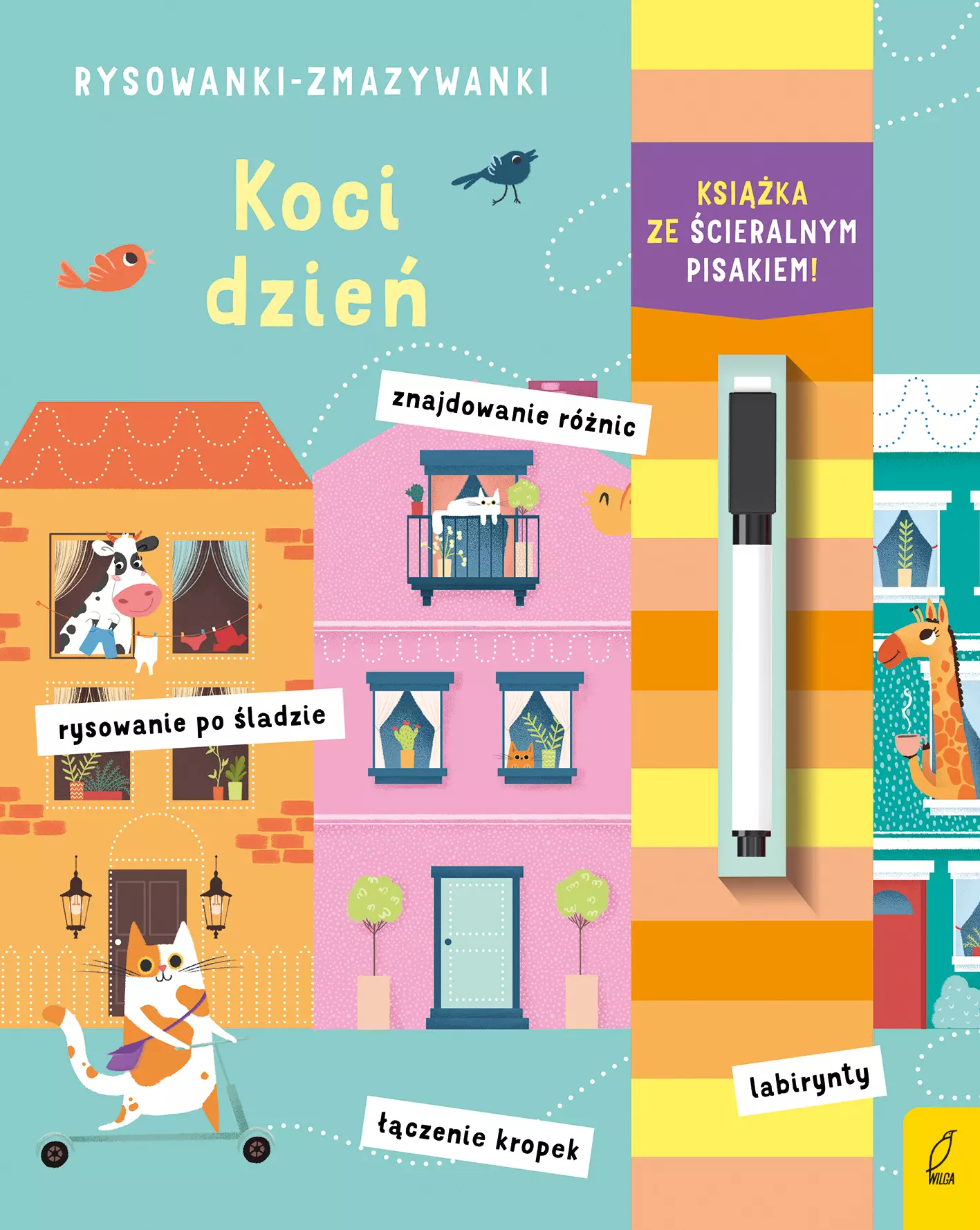 Rysowanki - zmazywanki. Koci dzień - Książki