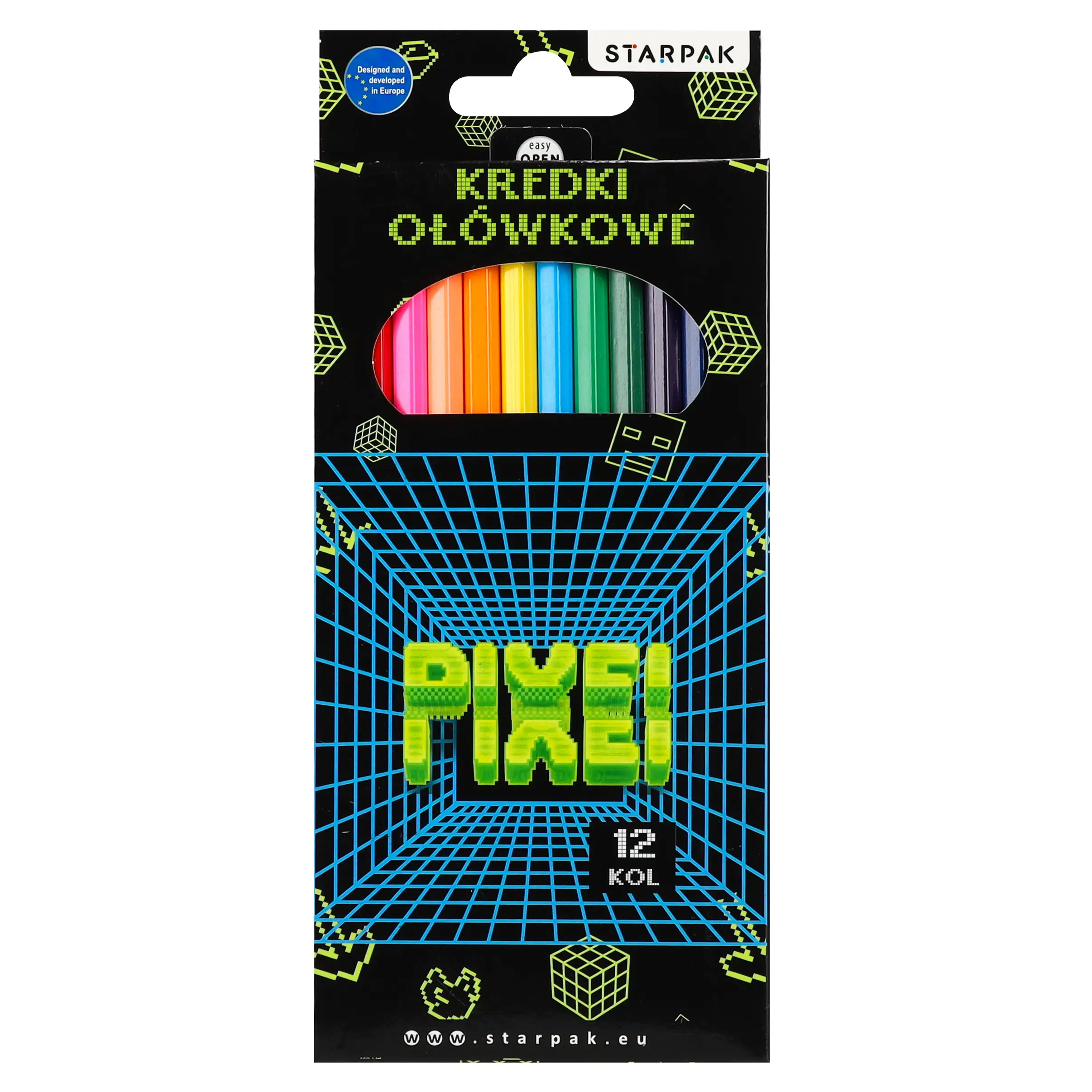 Kredki OŁÓwkowe 12 KolorÓw Pixel Starpak 580598 - Papiernicze i szkolne