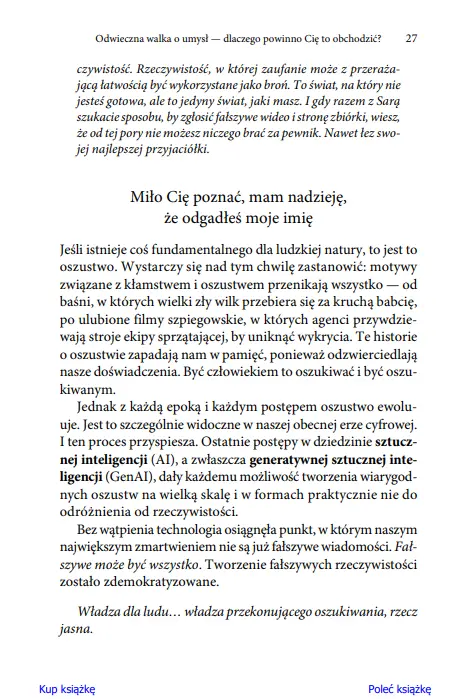 Faik. Sztuczna inteligencja w służbie fałszywej rzeczywistości. Jak przetrwać w epoce cyfrowych oszustw - Książki