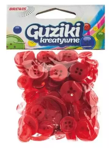 Guziki kreatywne czerwone 40g - Papiernicze i szkolne