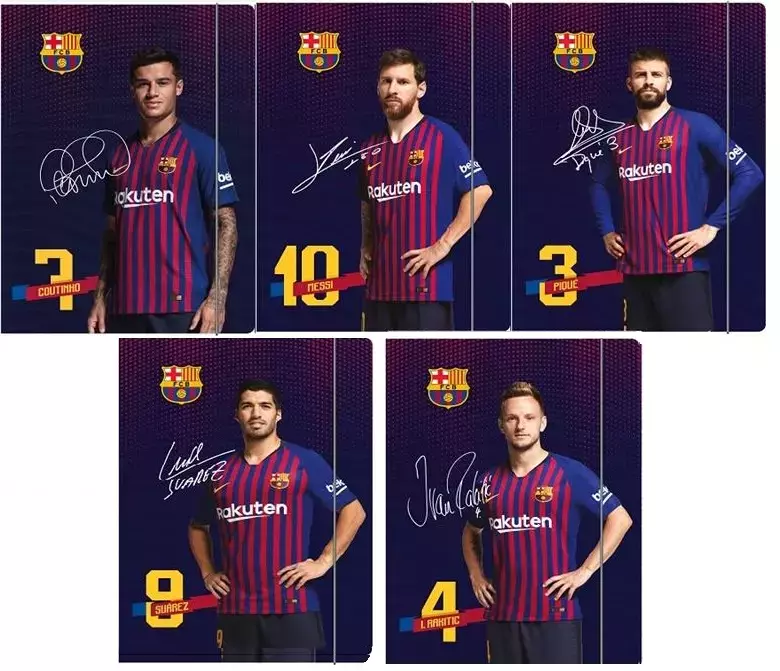 Teczka A4 z gumką FC Barcelona, mix wzorów - Papiernicze i szkolne