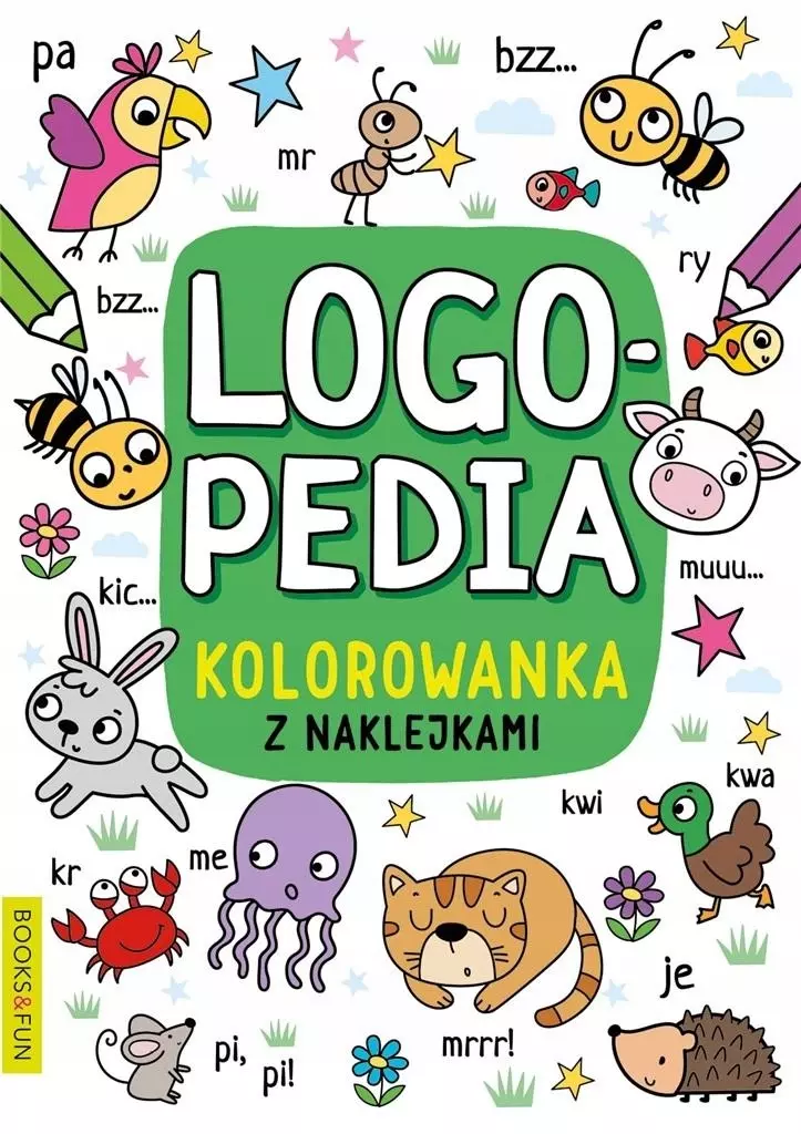 Logopedia. Kolorowanka z naklejkami 4 - Książki