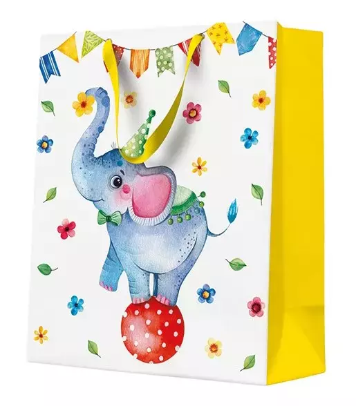 Torebka prezentowa Słonik cyrkowy, duża - Papiernicze i szkolne