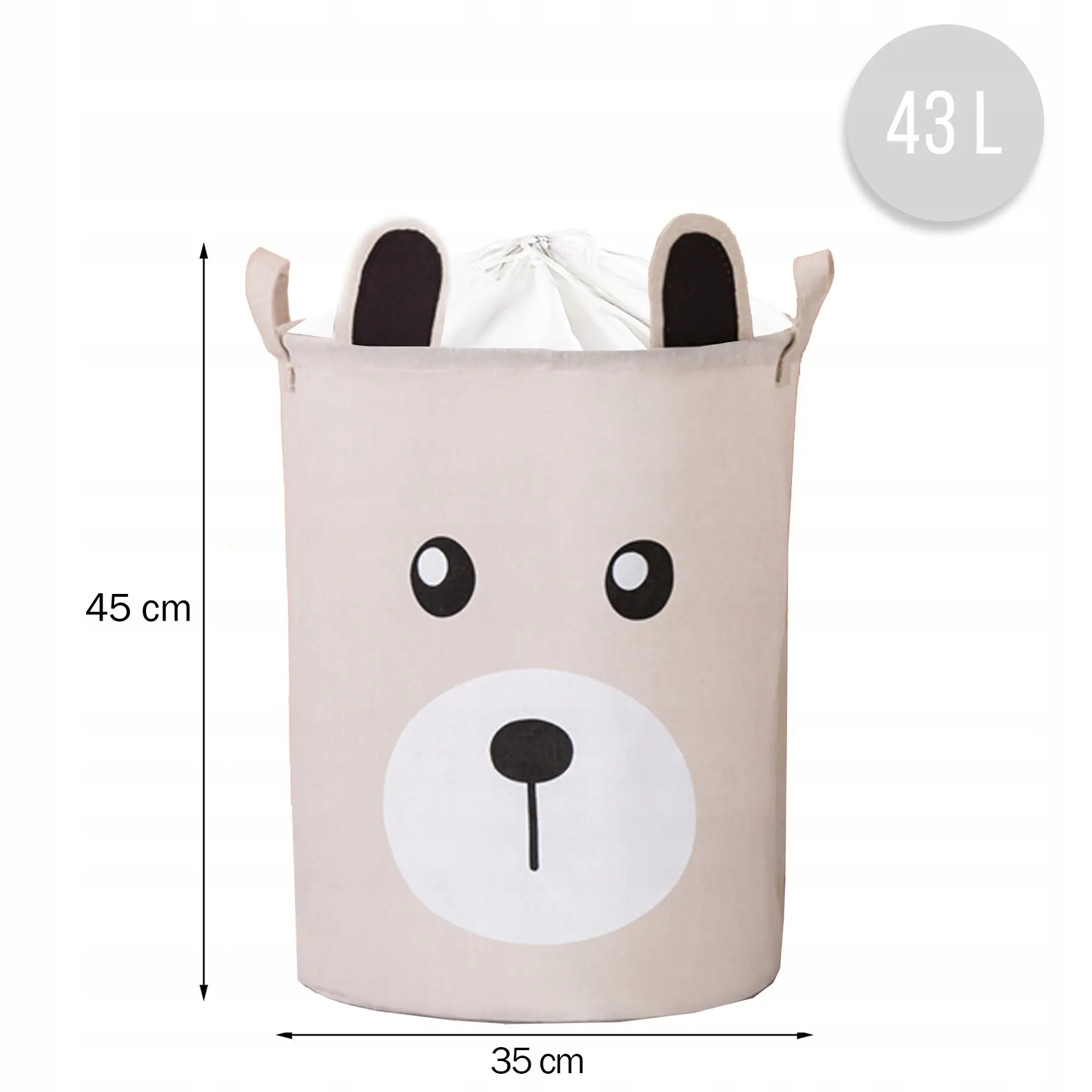 SIPO Kosz na zabawki Beżowy Miś 43 L. - Mama i dziecko