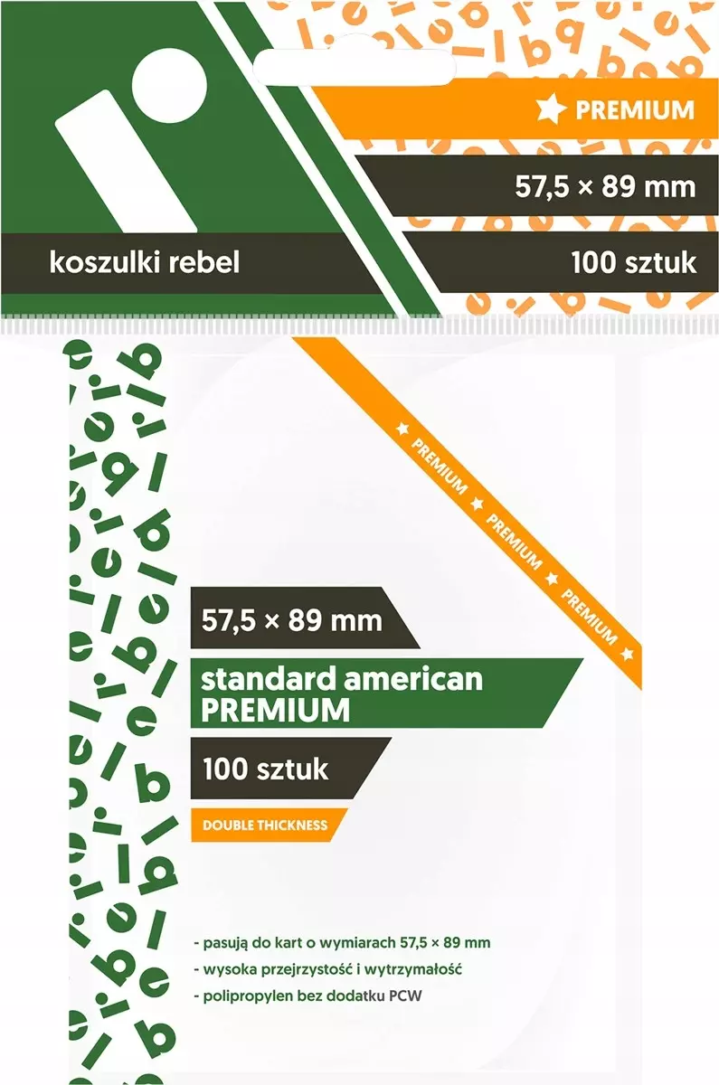 Koszulki na karty 57.5 x 89 mm 90 mikronów Standard American Premium 100szt