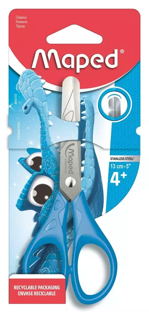 Nożyczki Maped essentials pulse szkolne 13 cm niebieskie blister 464290 - Papiernicze i szkolne