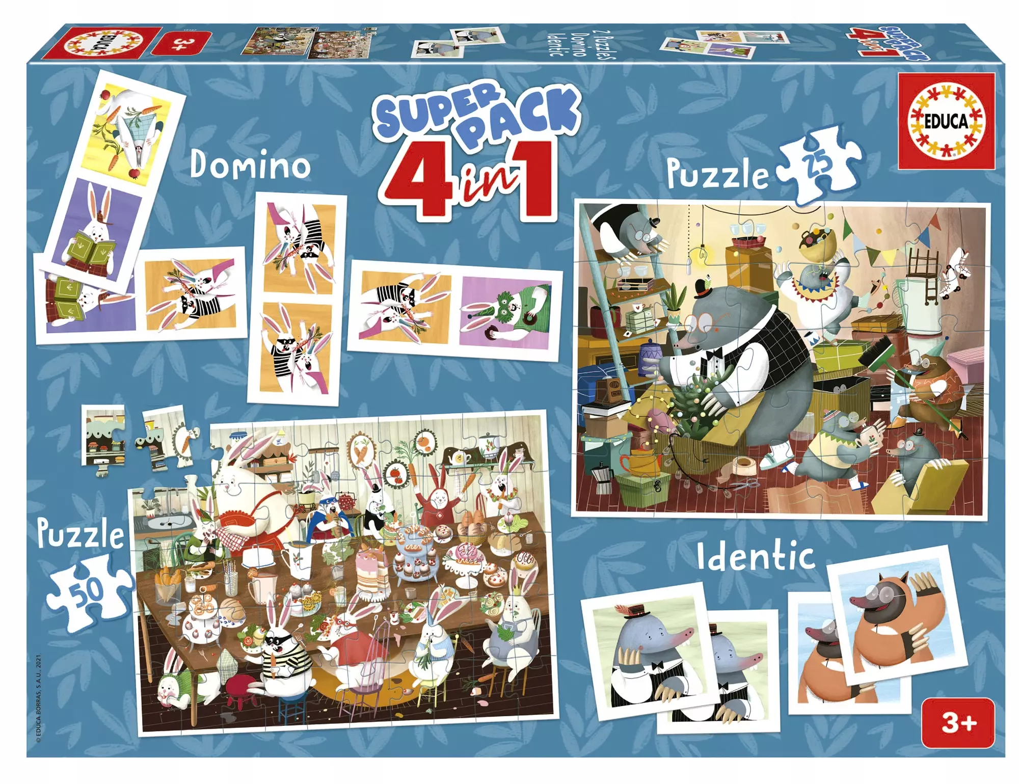Educa Puzzle 25 50 Leśne opowieści Zestaw 4 w 1 - Educa