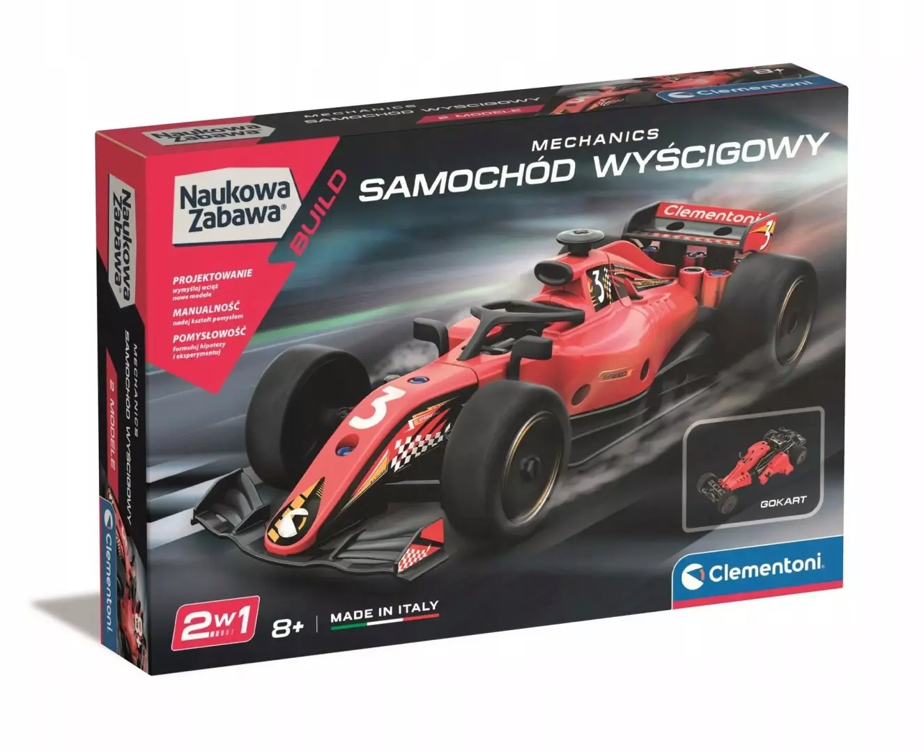 Clementoni Naukowa zabawa. Laboratorium mechaniki. Samochód wyścigowy Formuła 1 50870 - Zabawki