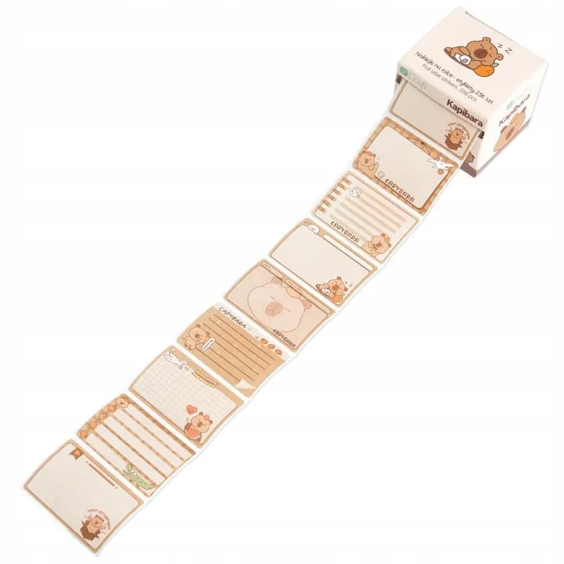 NAKLEJKI NA ROLCE ETYKIETY KAPIBARA 7,5 X 6,5 CM 256 SZT dpCraft imienniki - Papiernicze i szkolne