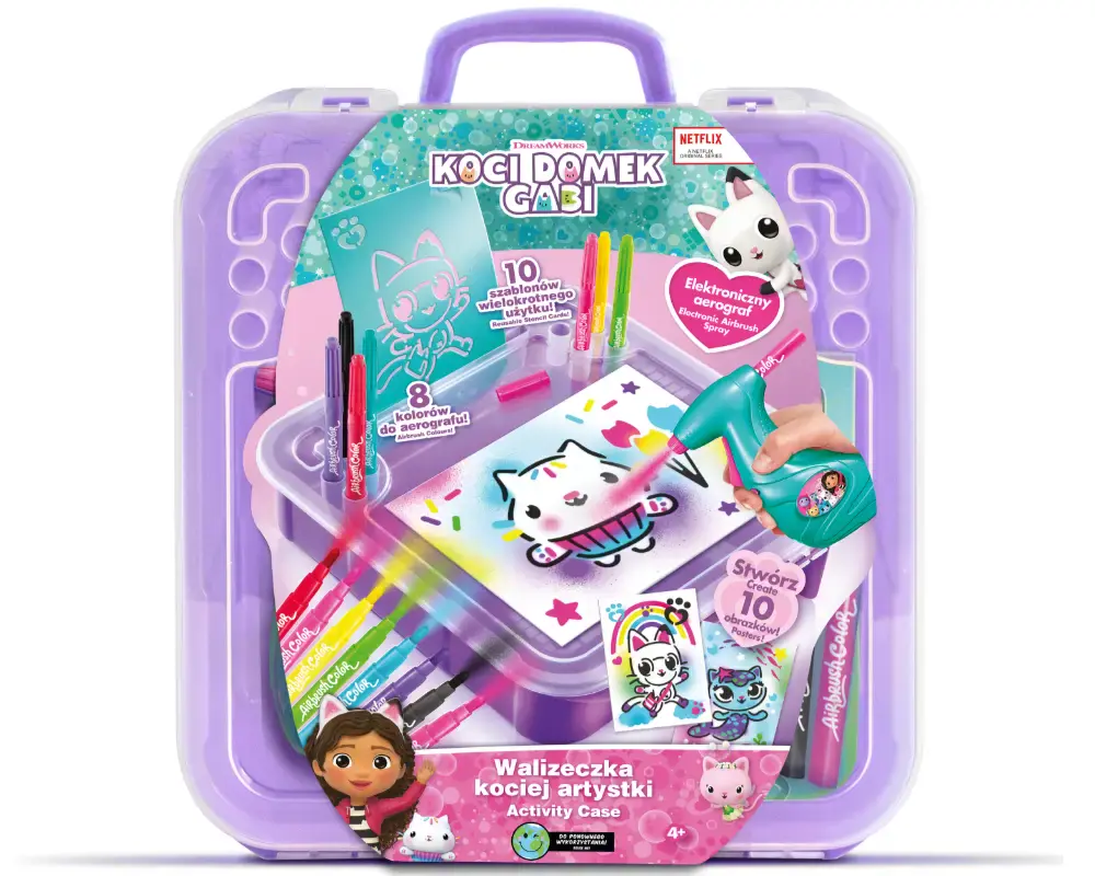 Koci Domek Gabi. Walizeczka kociej artystki, zestaw z aerografem - Zabawki