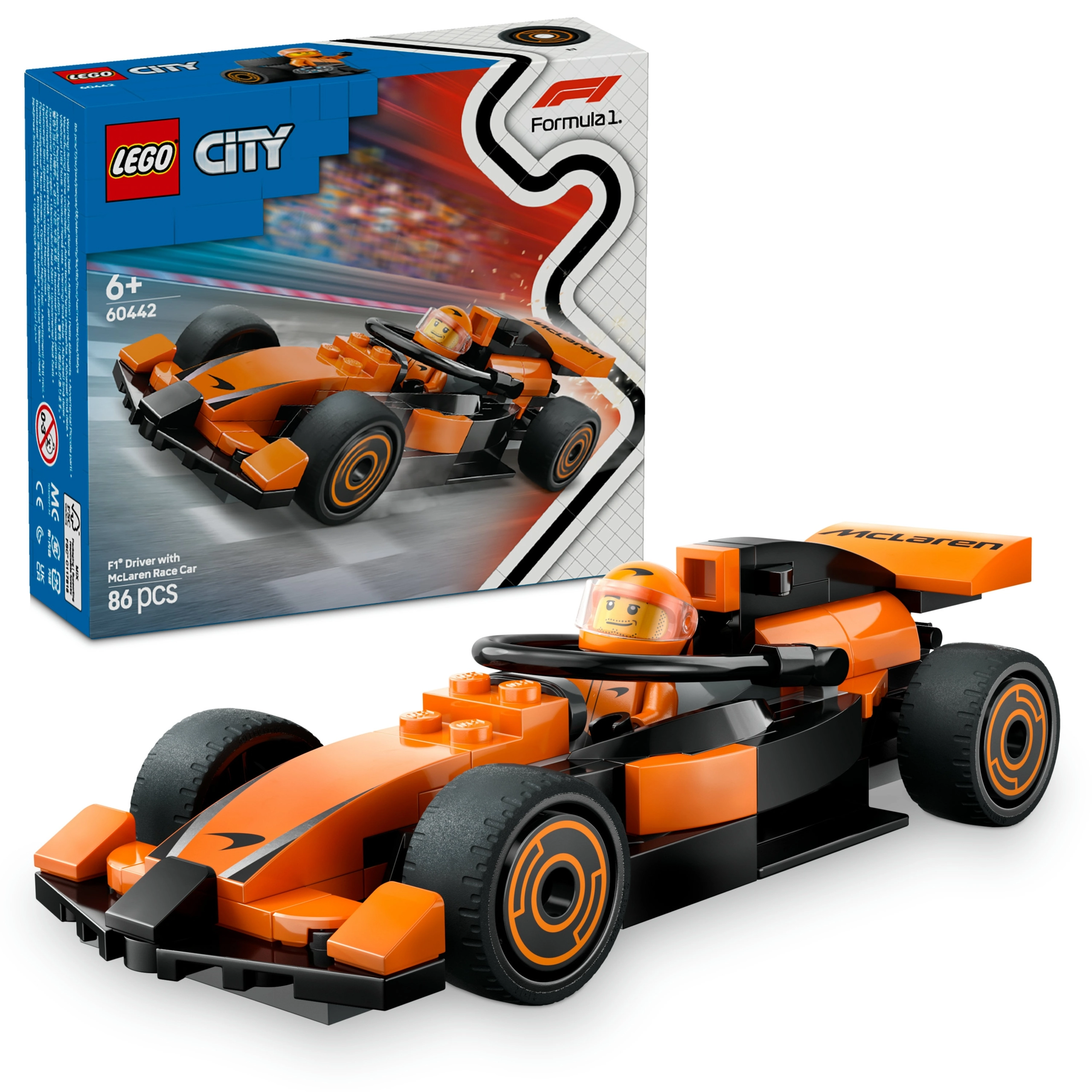LEGO City Kierowca F1 z samochodem wyścigowym McLaren 60442 - Zabawki