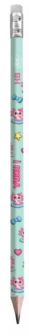 Ołówek z gumką HB Interdruk Yuhu MIX - Papiernicze i szkolne