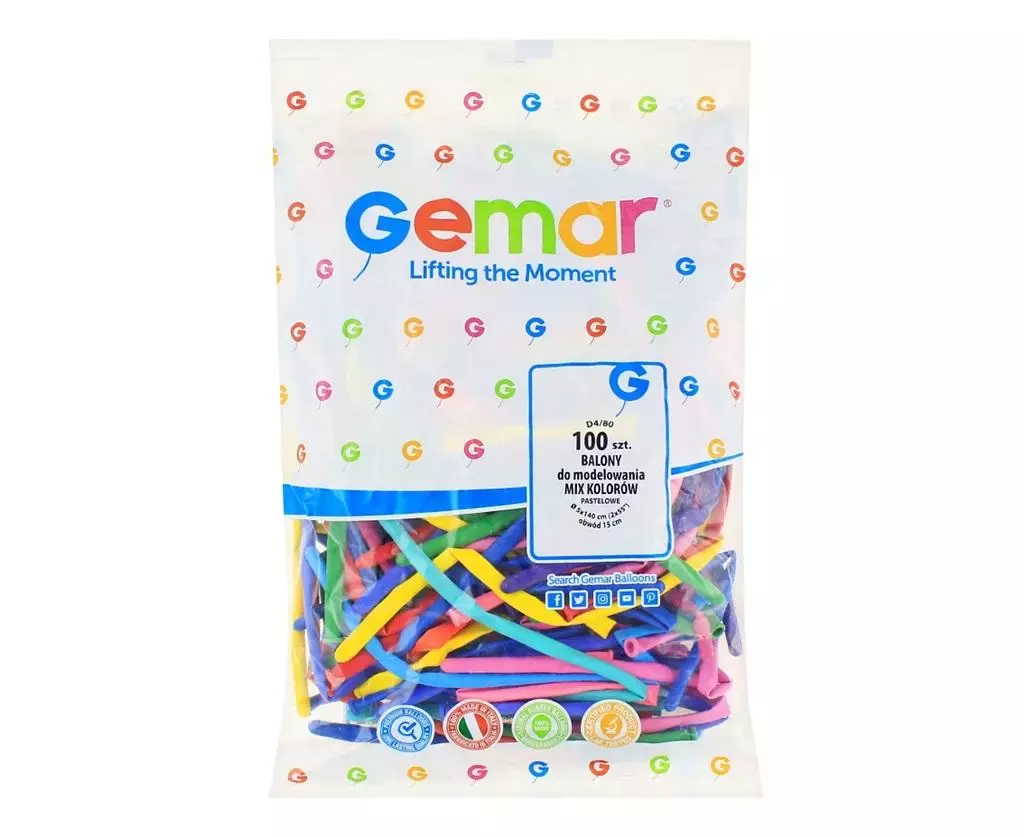 Balony do modelowania różnokolorowe 100szt