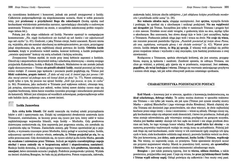 Dzieje Tristana i Izoldy (wydanie z opracowaniem i streszczeniem) - Książki