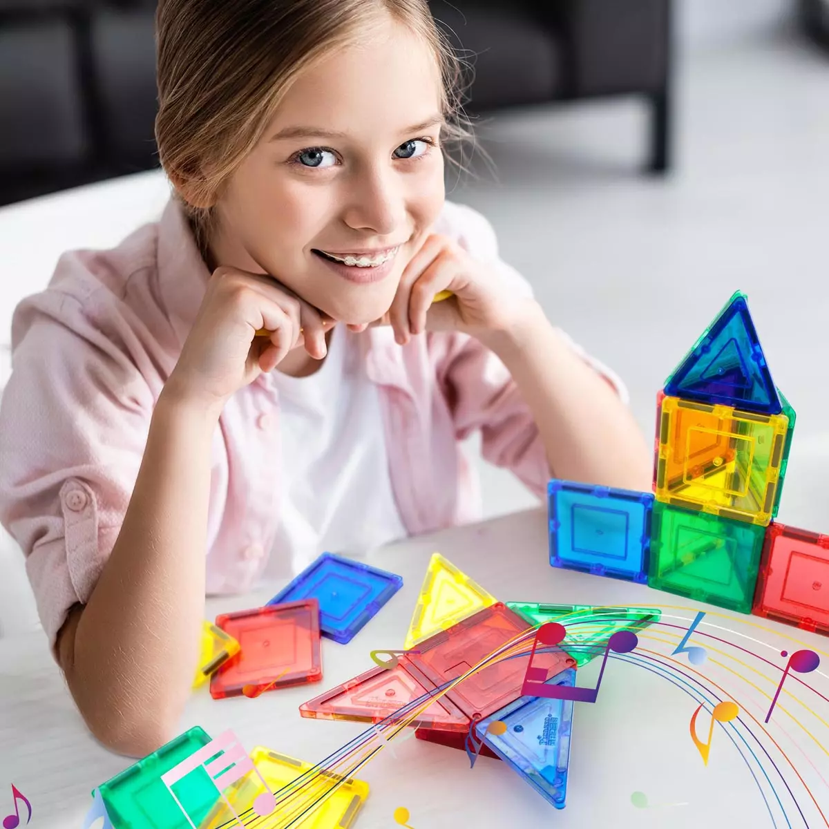 PICASSO Muzyczny Zestaw 20 Elementów, klocki magnetyczne - Zabawki