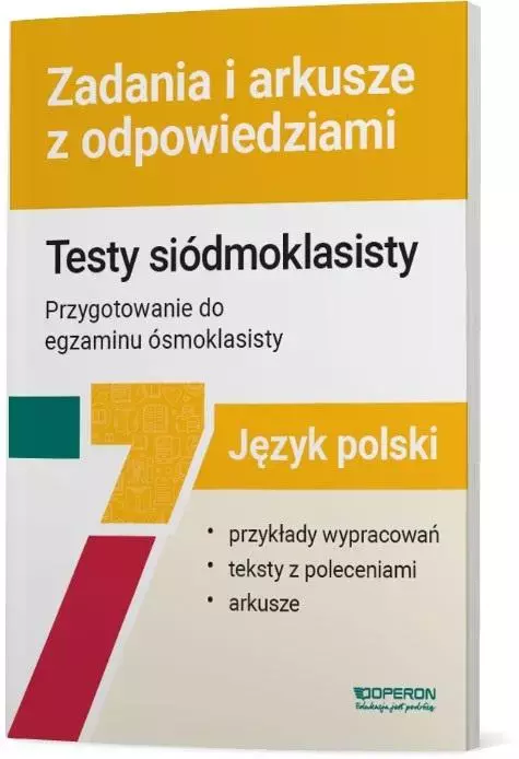 Język polski. Testy siódmoklasisty. Zadania i arkusze - Książki