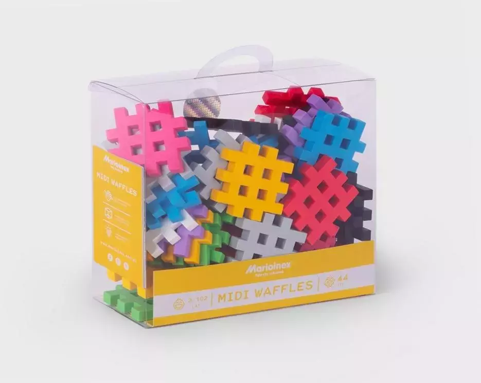Marioinex Waffle Blocchi Mix – 200 Pezzi In Scatola, Mattoncini Costruzione A Nido D’Ape, Multicolore (Made In Poland)