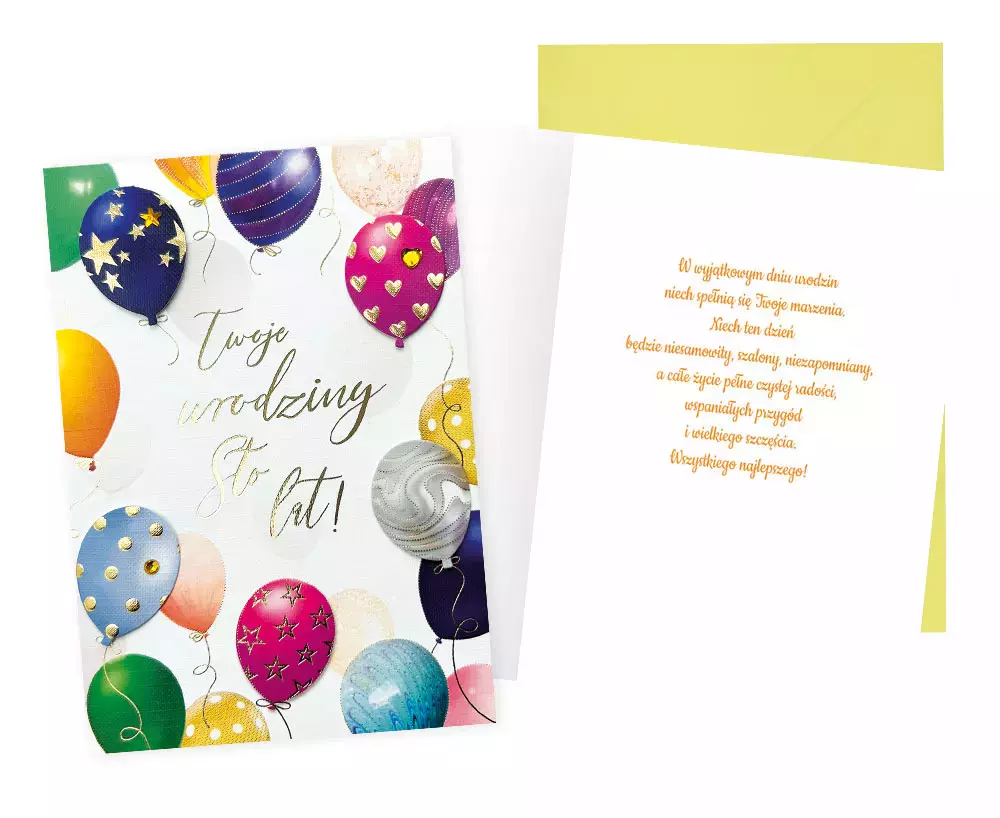 Karnet urodzinowy, balony - Papiernicze i szkolne