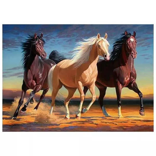 Mozaika diamentowa 5D - Konie 40x30cm - Papiernicze i szkolne