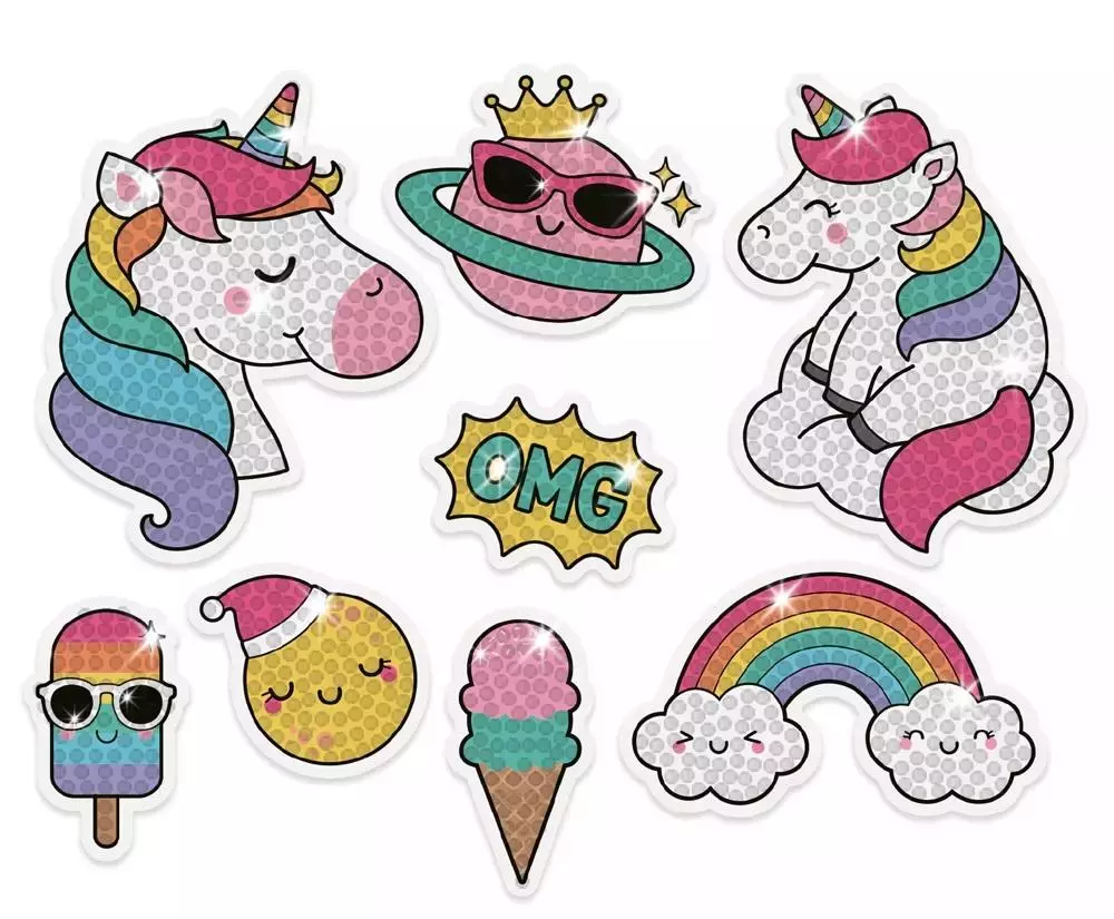 Haft diamentowy - naklejki jednorożce - Papiernicze i szkolne