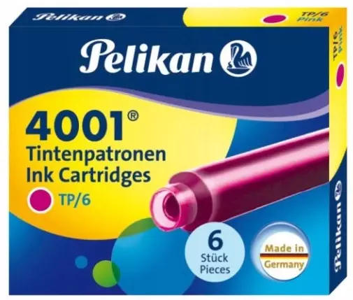 Naboje krótkie Pelikan 4001 TP/6, różówe (6 sztuk) - Papiernicze i szkolne
