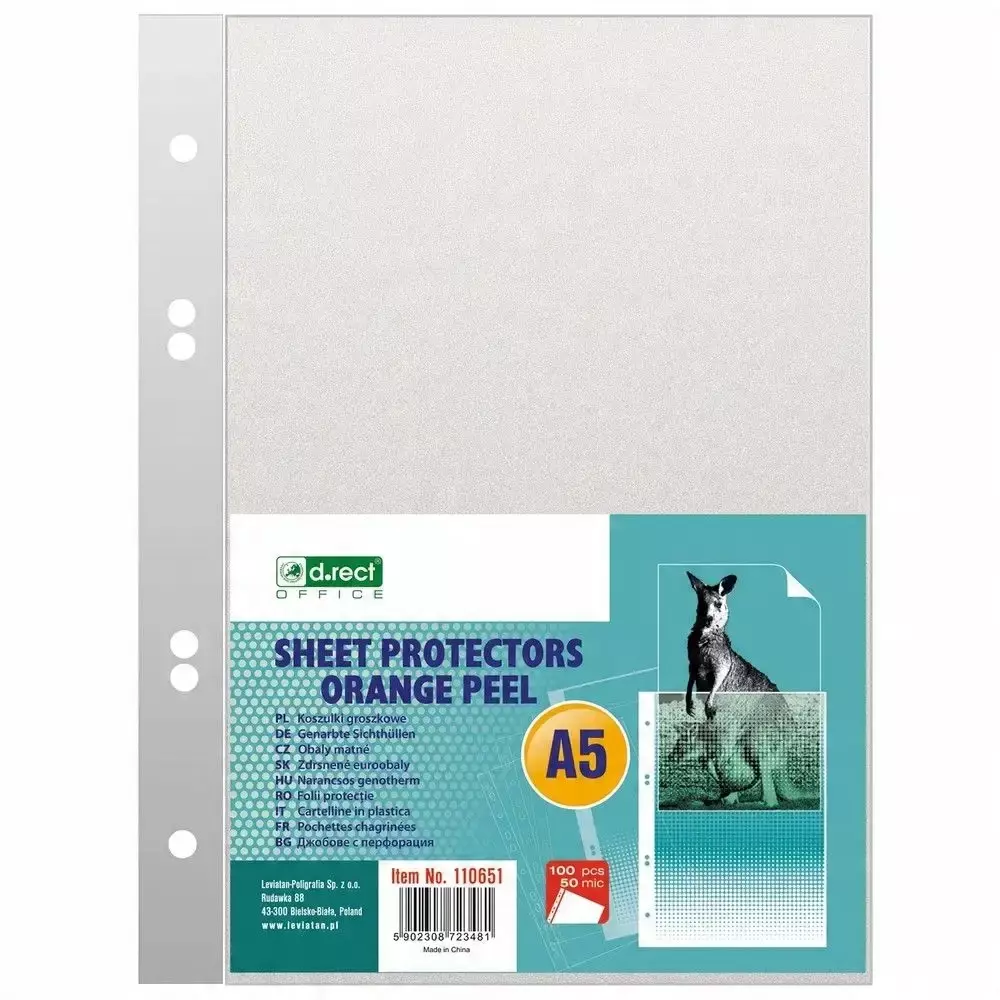 KOSZULKA D.RECT GROSZKOWA 50MIC A5 a'100 - Papiernicze i szkolne