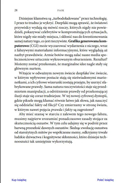 Faik. Sztuczna inteligencja w służbie fałszywej rzeczywistości. Jak przetrwać w epoce cyfrowych oszustw - Książki