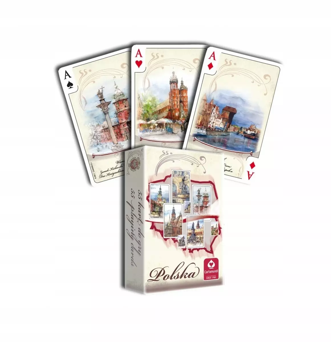 Polska. Akwarele. Talia kart do brydża - Gry