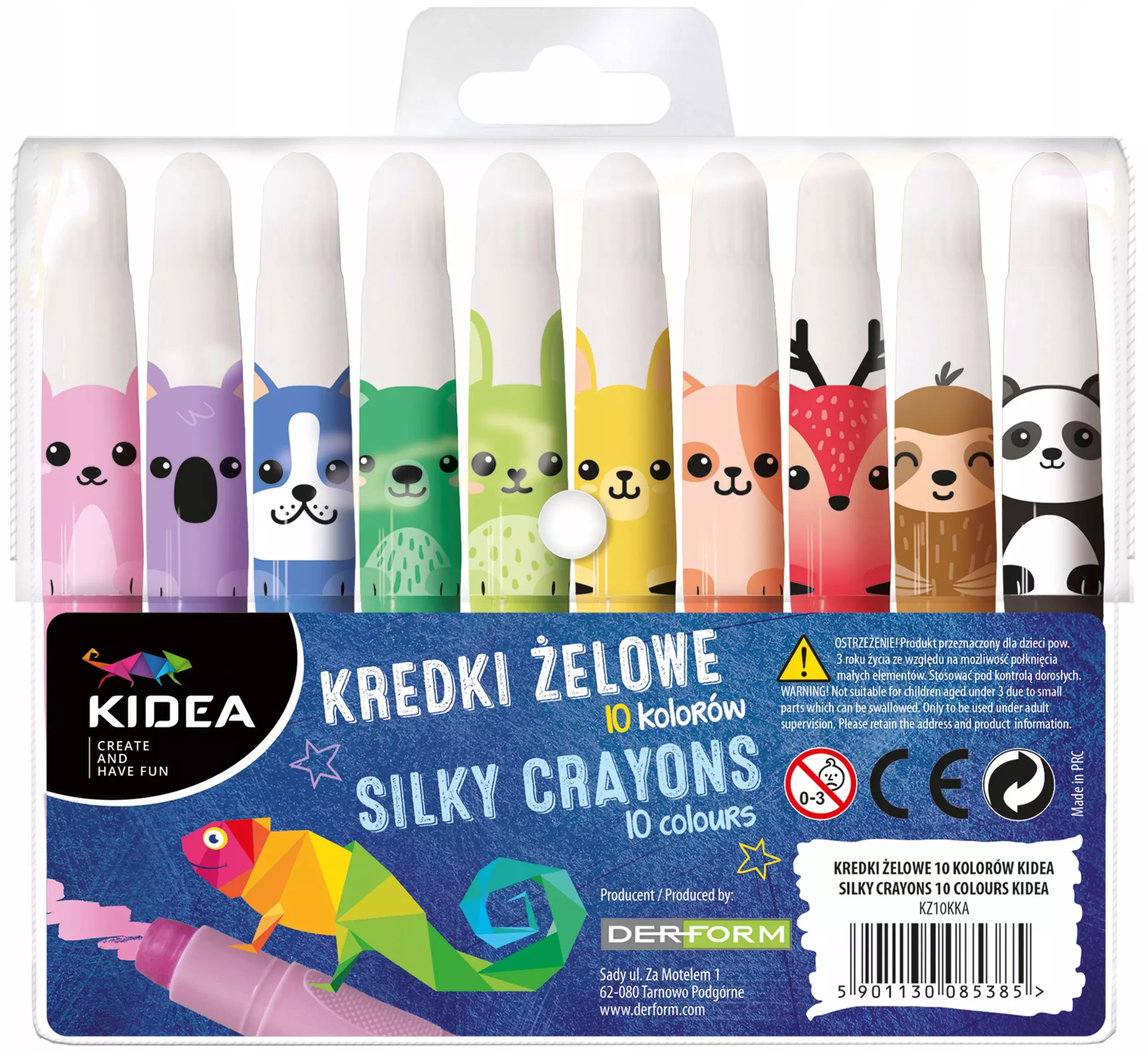 Kredki Gel 10 kolorów Kidea Etui