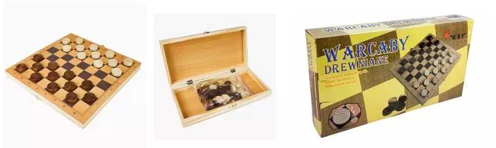 Warcaby drewniane 29x29cm - Gry