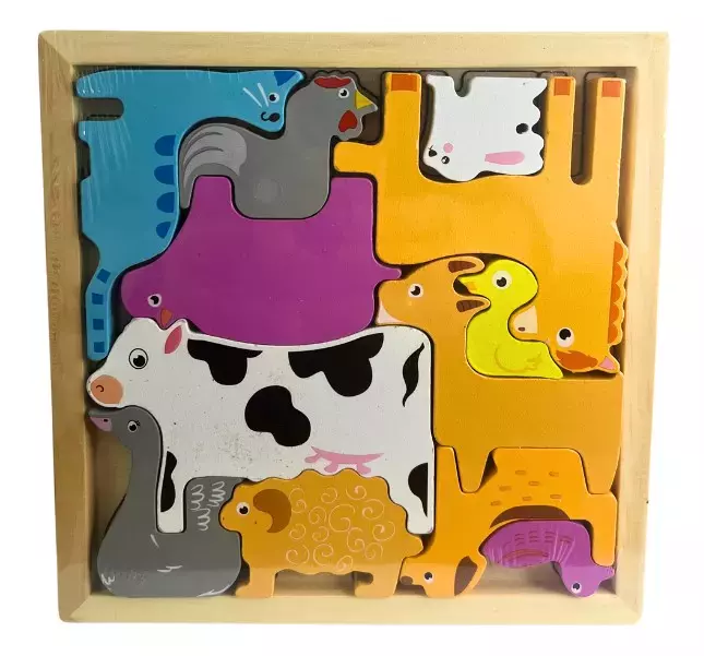 Puzzle drewniane zwierzęta domowe - Zabawki