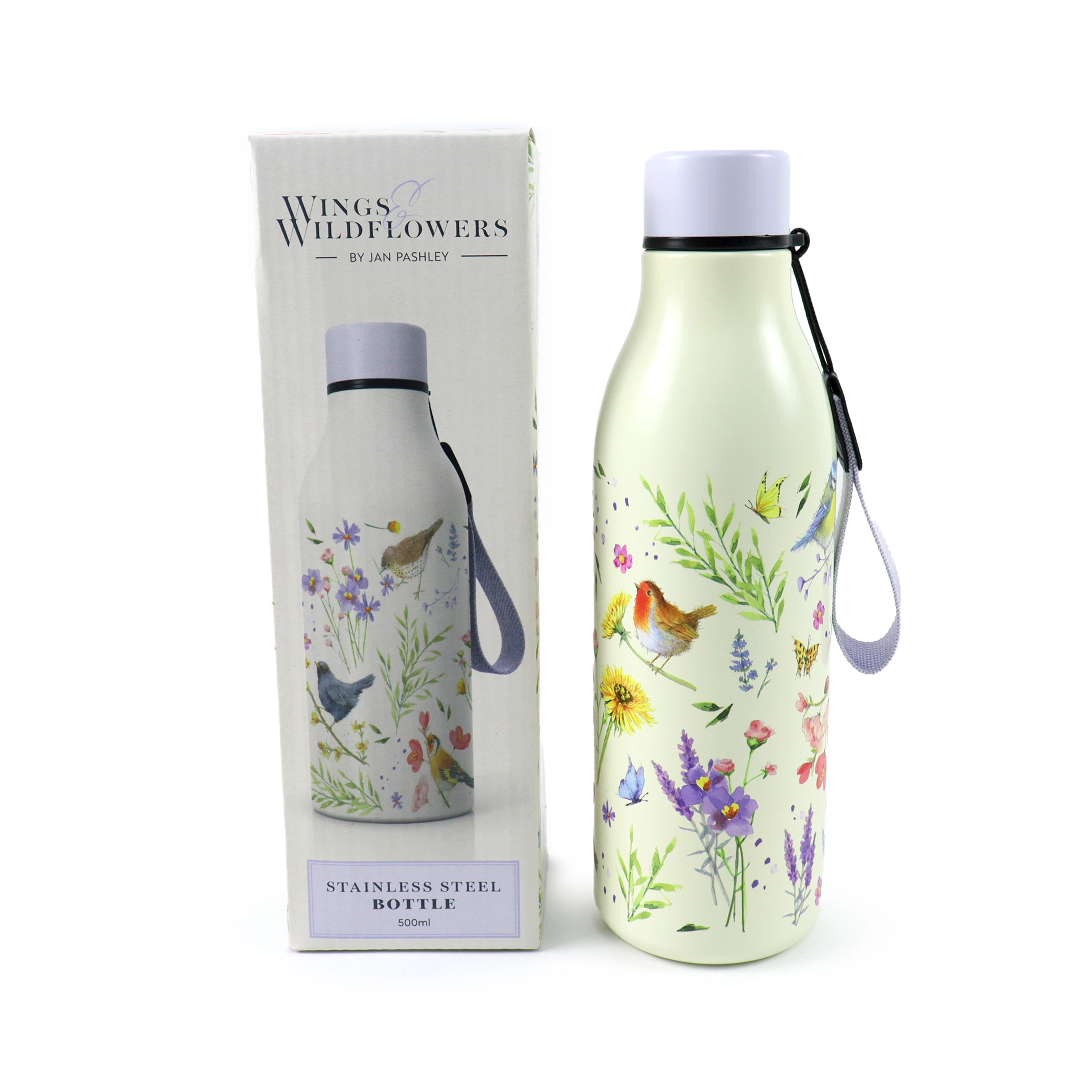 Butelka termiczna o pojemności 500ml z paskiem Jan Pashley Wings & Wildflowers - Zabawki