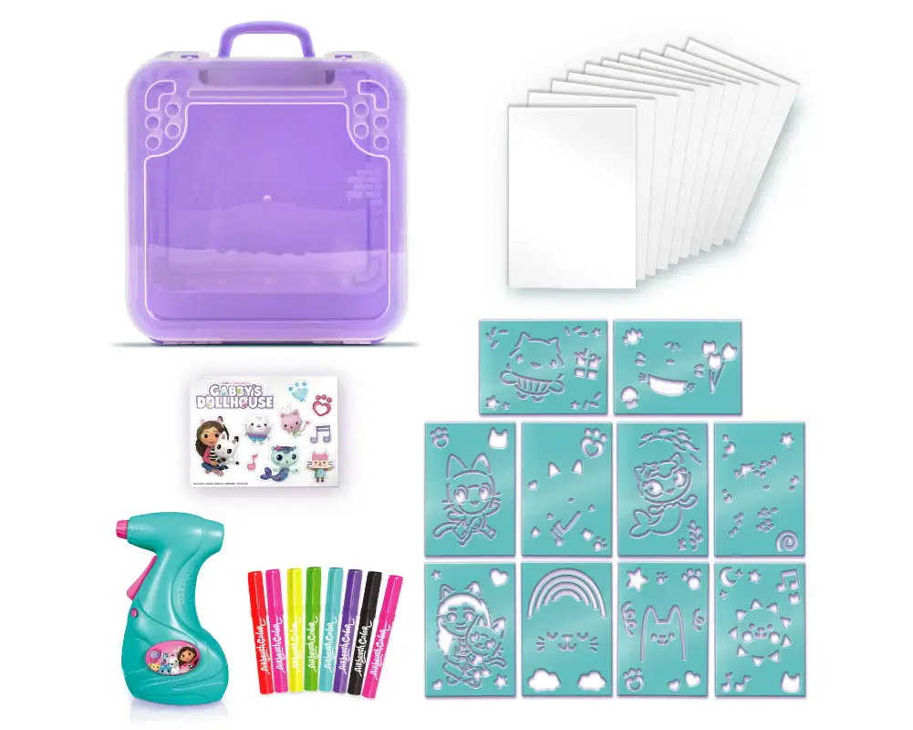 Koci Domek Gabi. Walizeczka kociej artystki, zestaw z aerografem - Zabawki