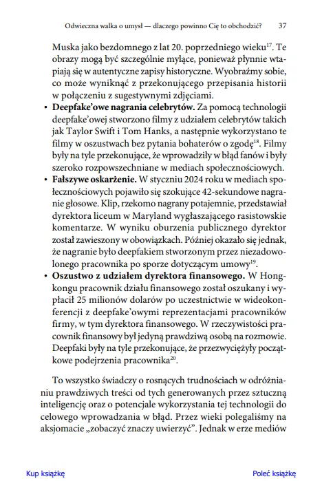 Faik. Sztuczna inteligencja w służbie fałszywej rzeczywistości. Jak przetrwać w epoce cyfrowych oszustw - Książki