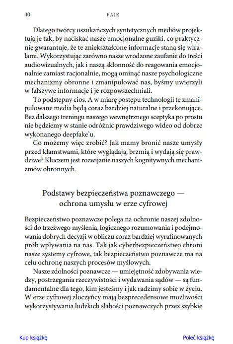 Faik. Sztuczna inteligencja w służbie fałszywej rzeczywistości. Jak przetrwać w epoce cyfrowych oszustw - Książki
