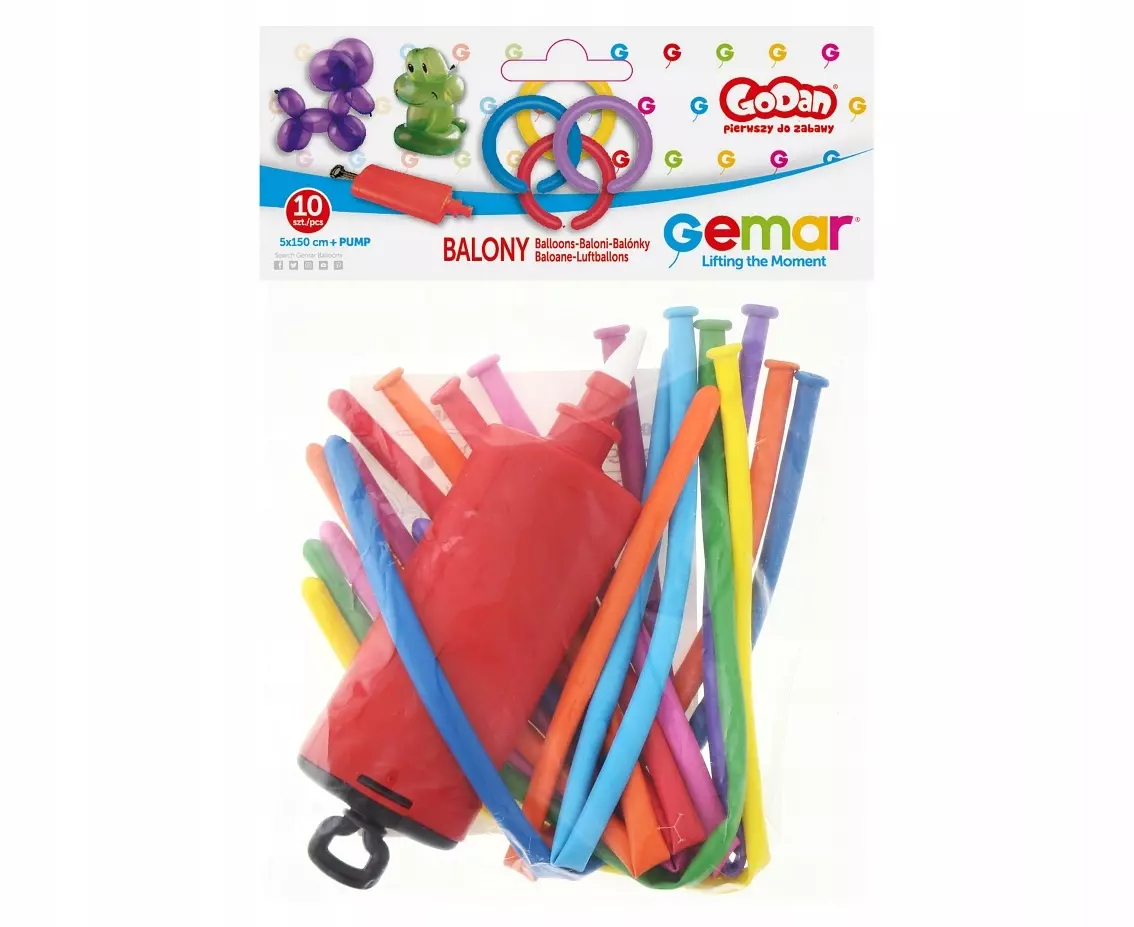 Balony premium do modelowania, 10 sztuk + pompka - Papiernicze i szkolne