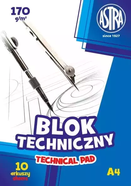 Blok techniczny A4, biały - Papiernicze i szkolne