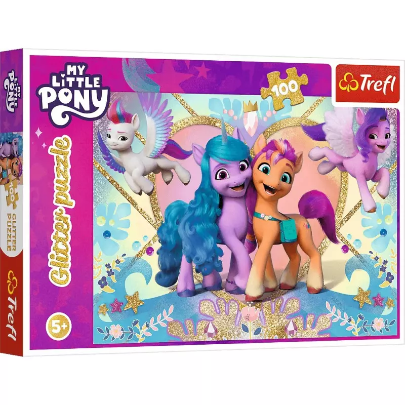Puzzle 100 Glitter Błyszczące kucyki TREFL - Trefl