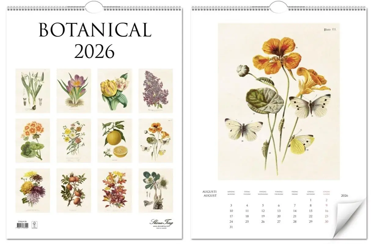 Kalendarz 2026 ścienny Botanika rośliny natura - Książki