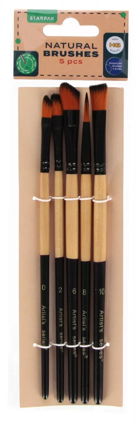 Pędzle Szkolne Kpl5szt Naturalne Starpak 538965 - Papiernicze i szkolne