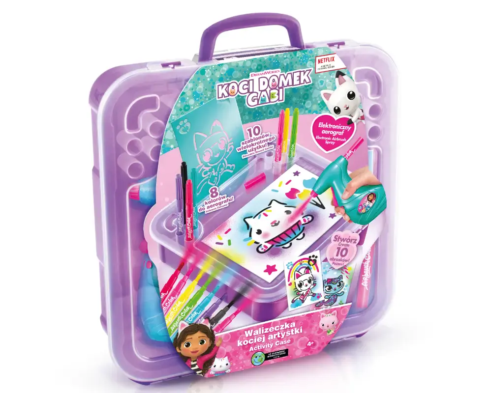 Koci Domek Gabi. Walizeczka kociej artystki, zestaw z aerografem - Zabawki