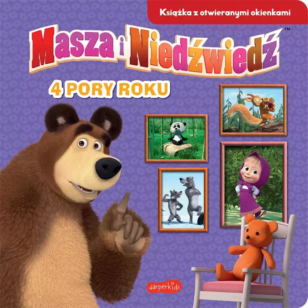 Książka z otwieranymi okienkami. Masza i Niedźwiedź. 4 pory roku - Książki