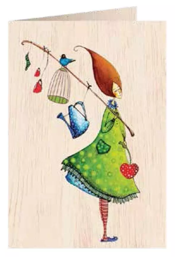 Karnet drewniany C6 + koperta Włóczykij - Książki