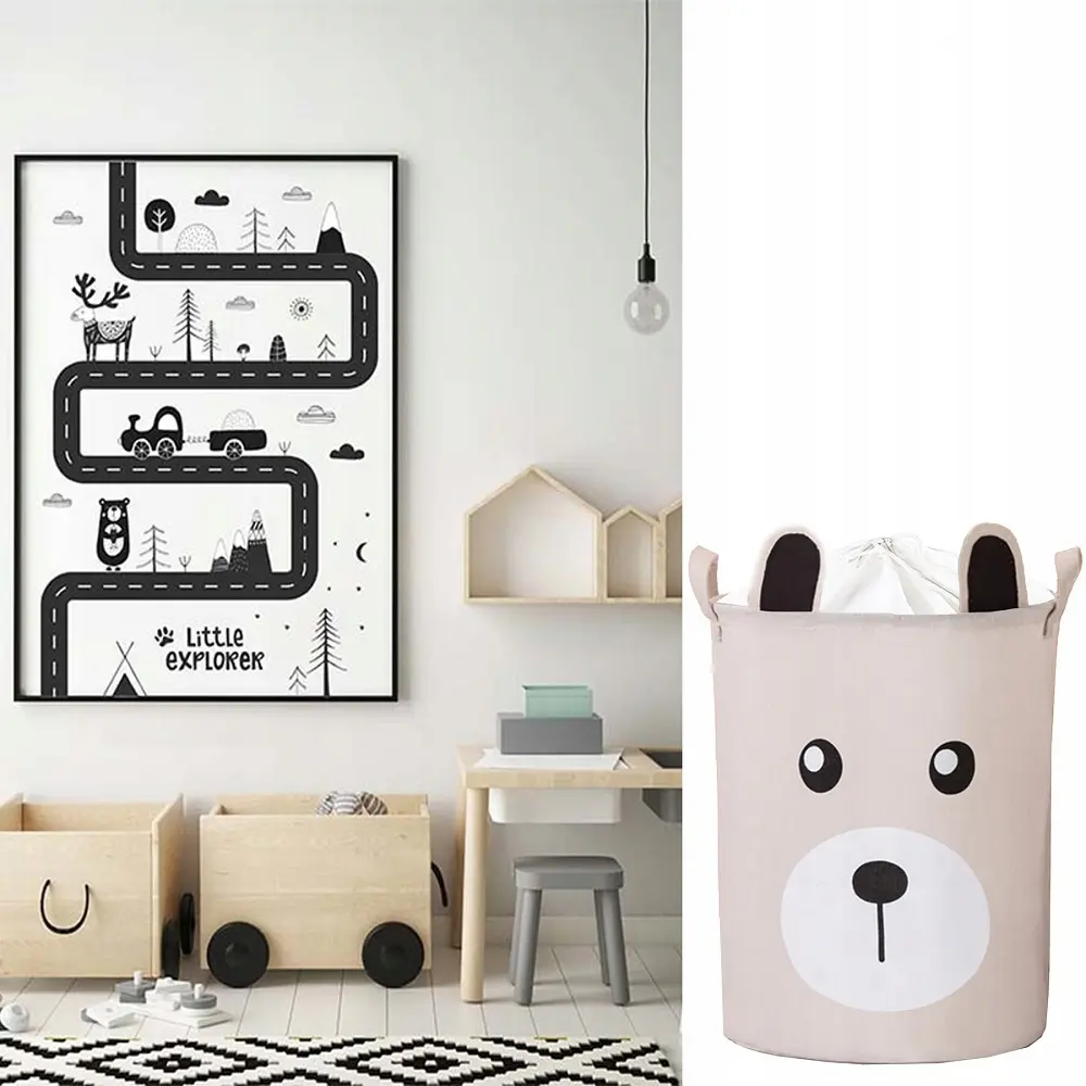 SIPO Kosz na zabawki Beżowy Miś 43 L. - Mama i dziecko