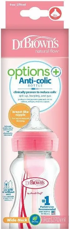Butelka Browns SZ.SZYJ.270ML Op.pl.róż. WB91601 - Mama i dziecko