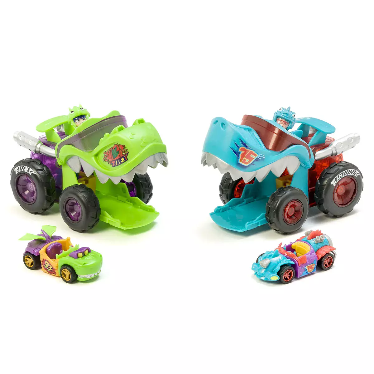 T-Racers. Mega Wheels T Shark, pojazd i figurka - Zabawki