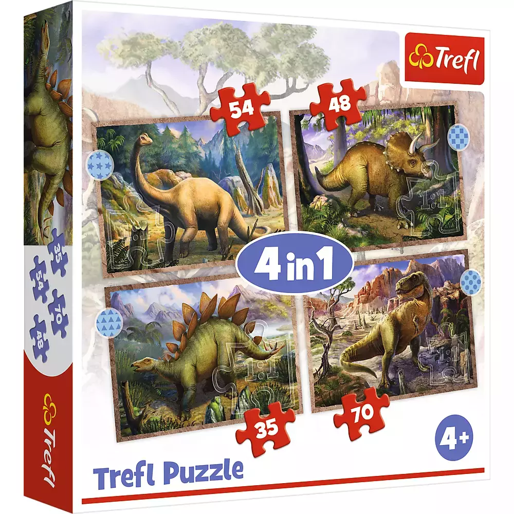 Puzzle 4w1. Ciekawe dinozaury - Puzzle
