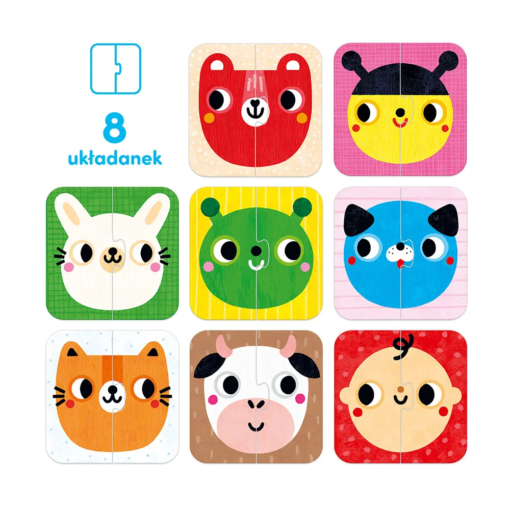 Puzzle CzuCzu. Układam połówki. Buzie dla dzieci - Puzzle