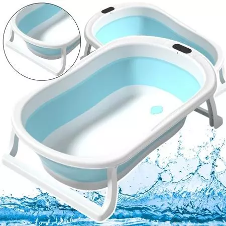 Wanienka do kąpieli składana antypoślizgowe nieb - Mama i dziecko